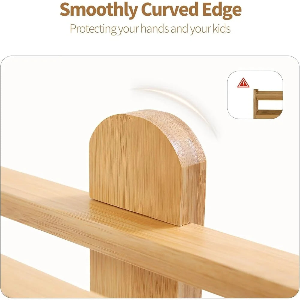 Bamboo Shoe Rack 4-Tier Wood Storage Organizer Shelf