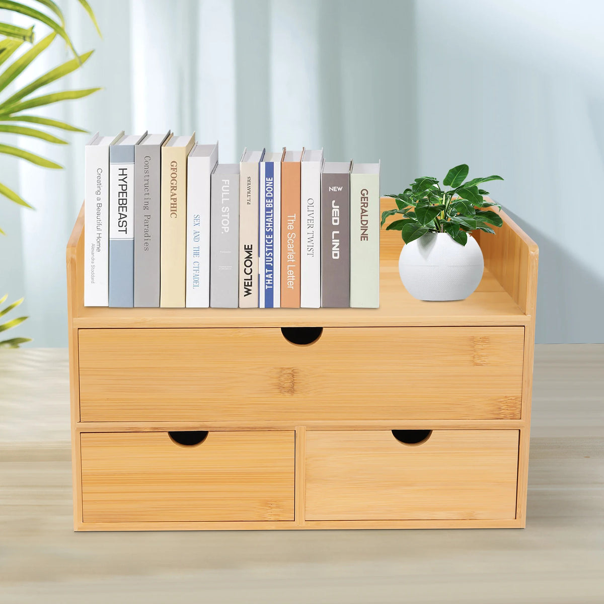 3 Drawer Mini Bamboo Desk Organizer