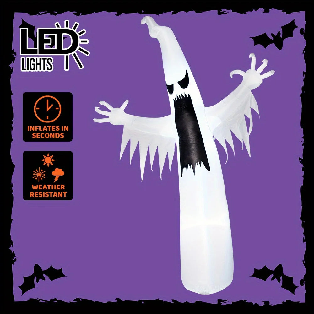 Halloween Inflatable Ghost with LED Lights 12 FT Scary Outdoor Yard Decoration