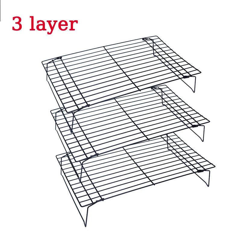 Foldable Wire Grid Tray 3 Layer Stainless Steel Tray