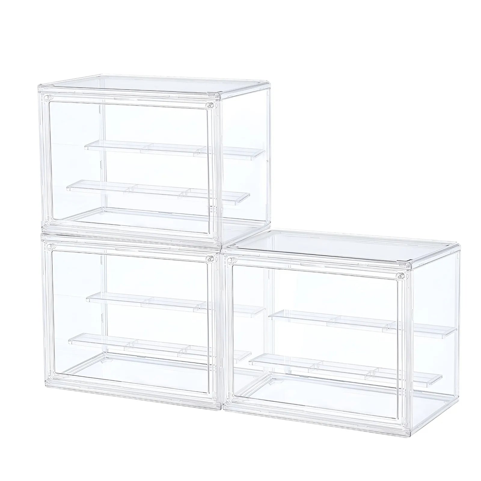 Clear Stackable Display Box 3PCS for Collectibles Figures