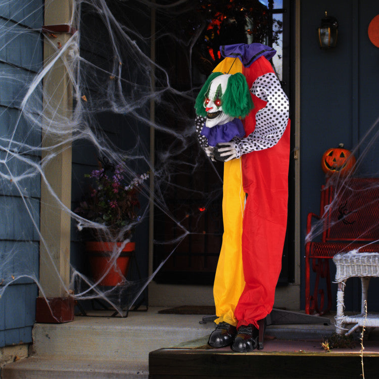 Grins Animatronic Clown with Pre-Recorded Phrases and LED Eyes 4.5FT