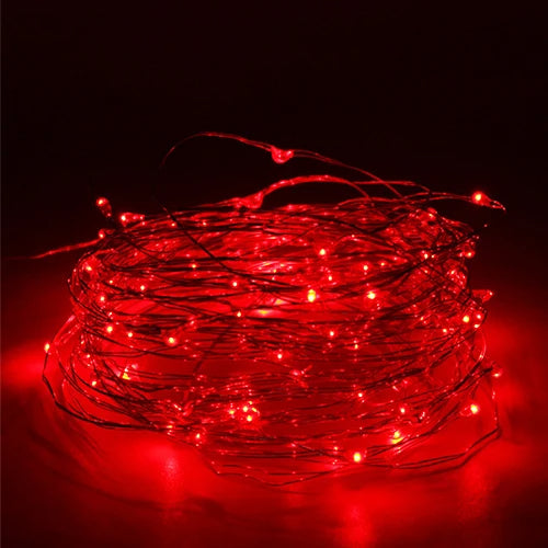 LED Copper Wire String Lights 3M Battery-Operated Fairy Lights (Red)