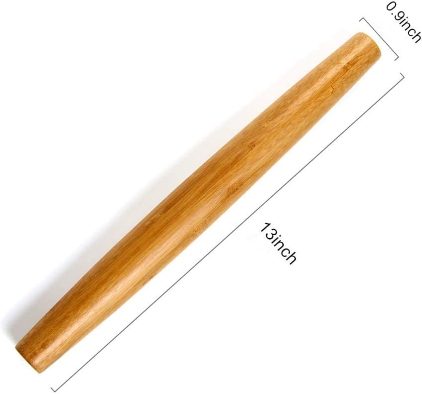 Rolling Pins Bamboo Wooden Rolling Pin 13" for Baking Pizza Dough Pie Cookie