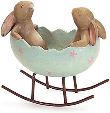 Easter Egg Rabbit Cradle Spring Easter Decoration (Bunnies in a Cradle)