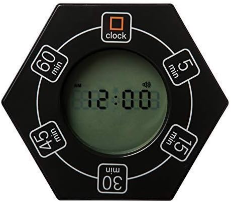 Countdown Timer Home & Office Timer with Clock, Black