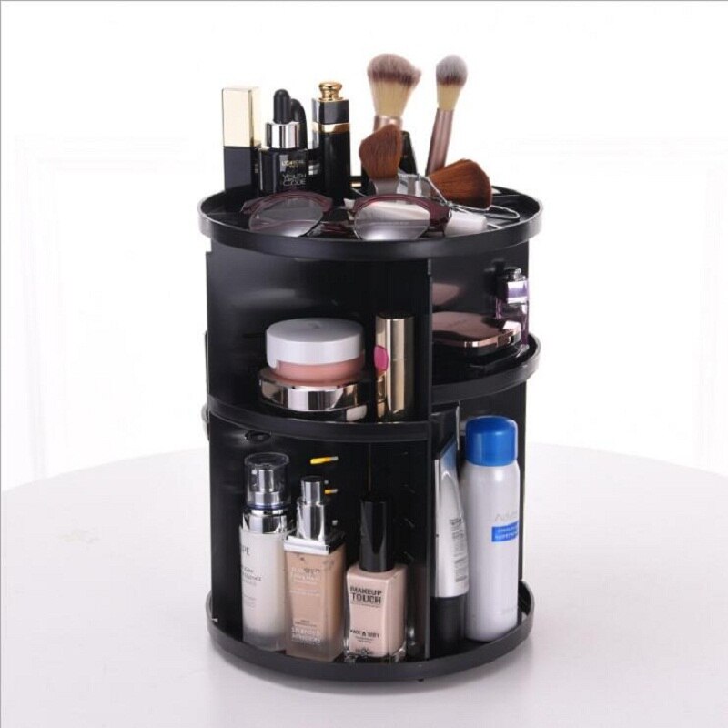 Rotating Makeup Organizer Box 360-degree Brush Holder for Home