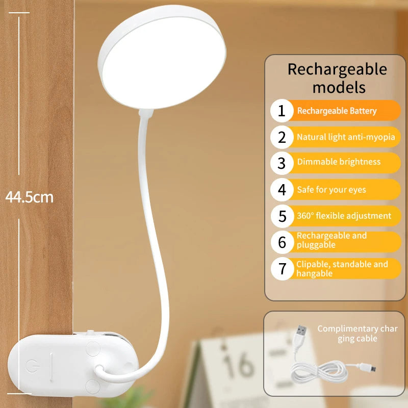 Portable Book Light Touch Control Rechargeable with 3 Brightness Levels