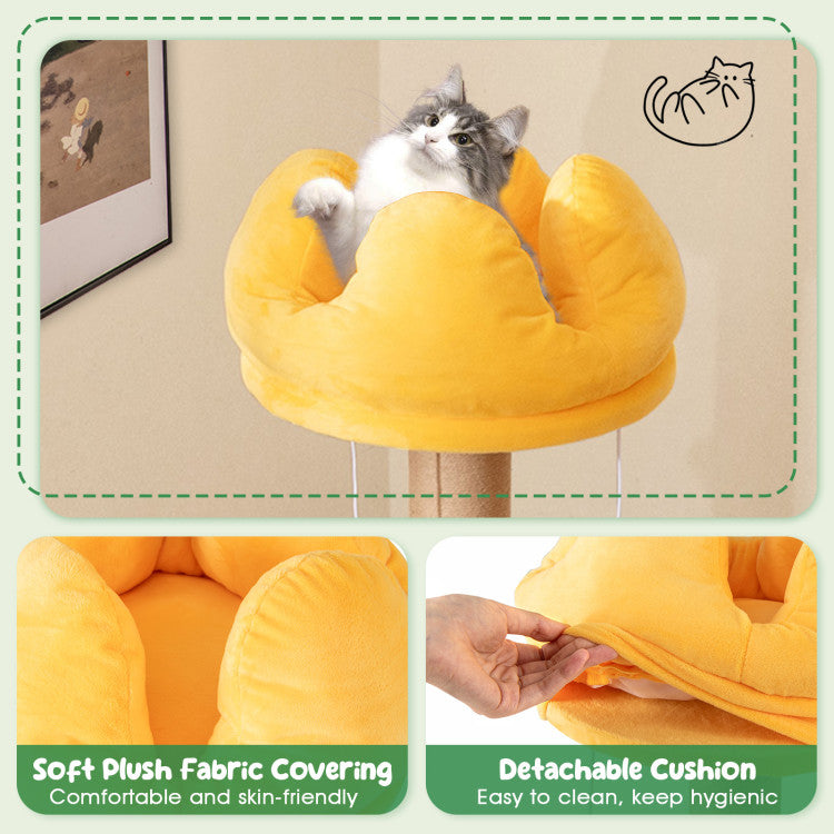 45&quot; Multi-Level Cat Tree with Plush Top Perch Fruit Platforms