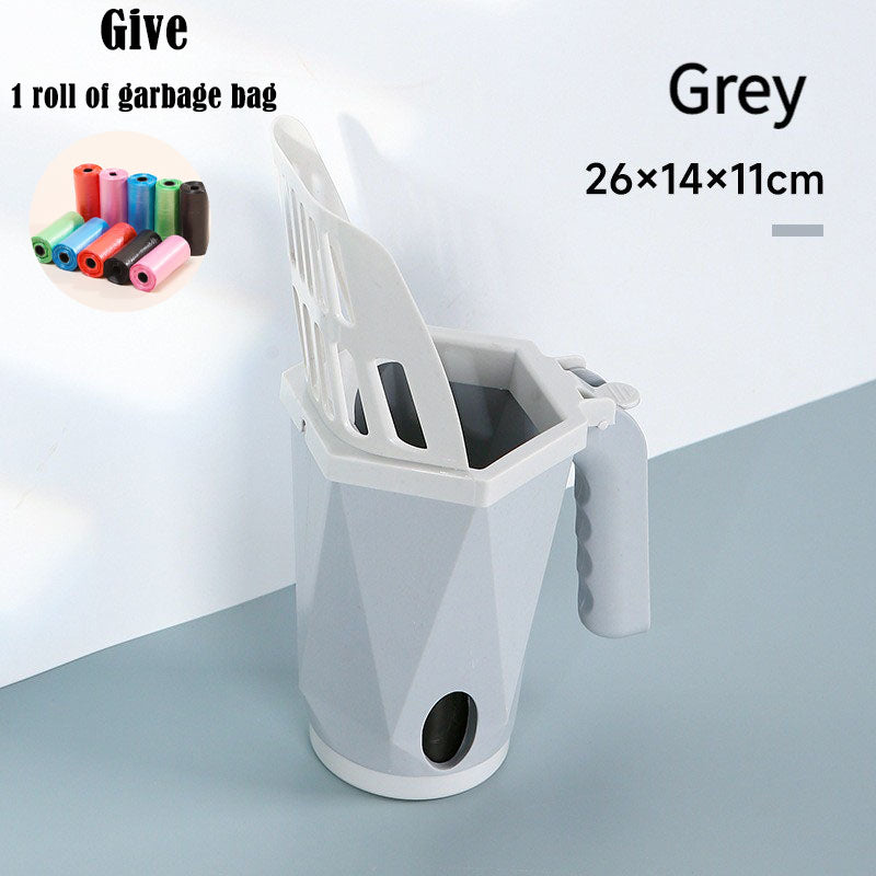 Portable Self-Cleaning Cat Litter Scoop Cleaning Tool for Pet Cat Supplies (Gray)