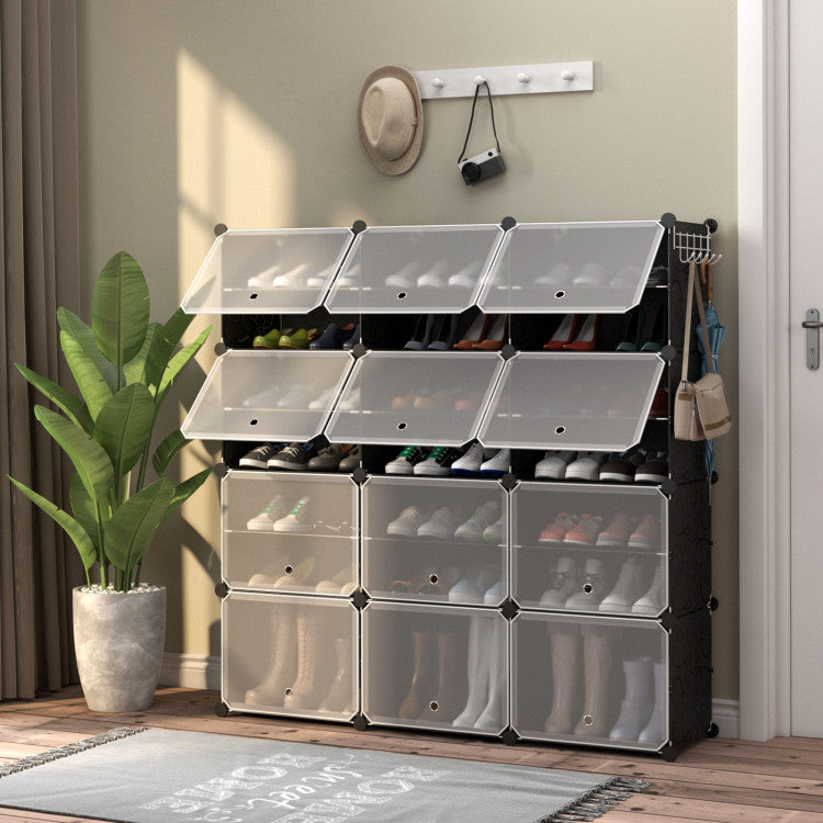 Shoe Rack Organizer 12-Cube 48 Pairs for Closet Entryway