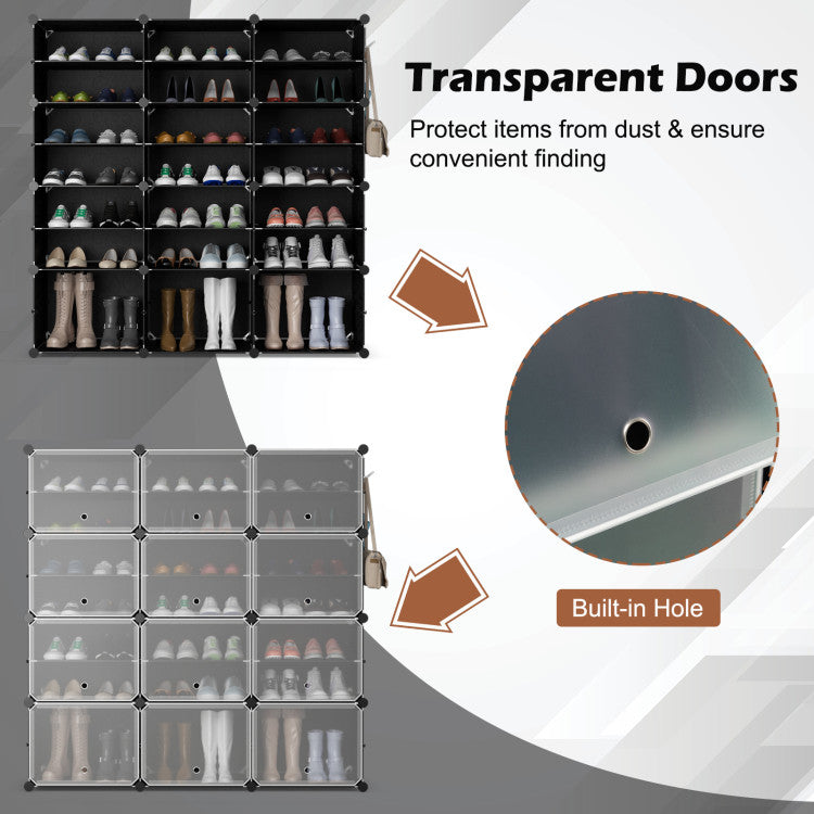 Shoe Rack Organizer 12-Cube 48 Pairs for Closet Entryway
