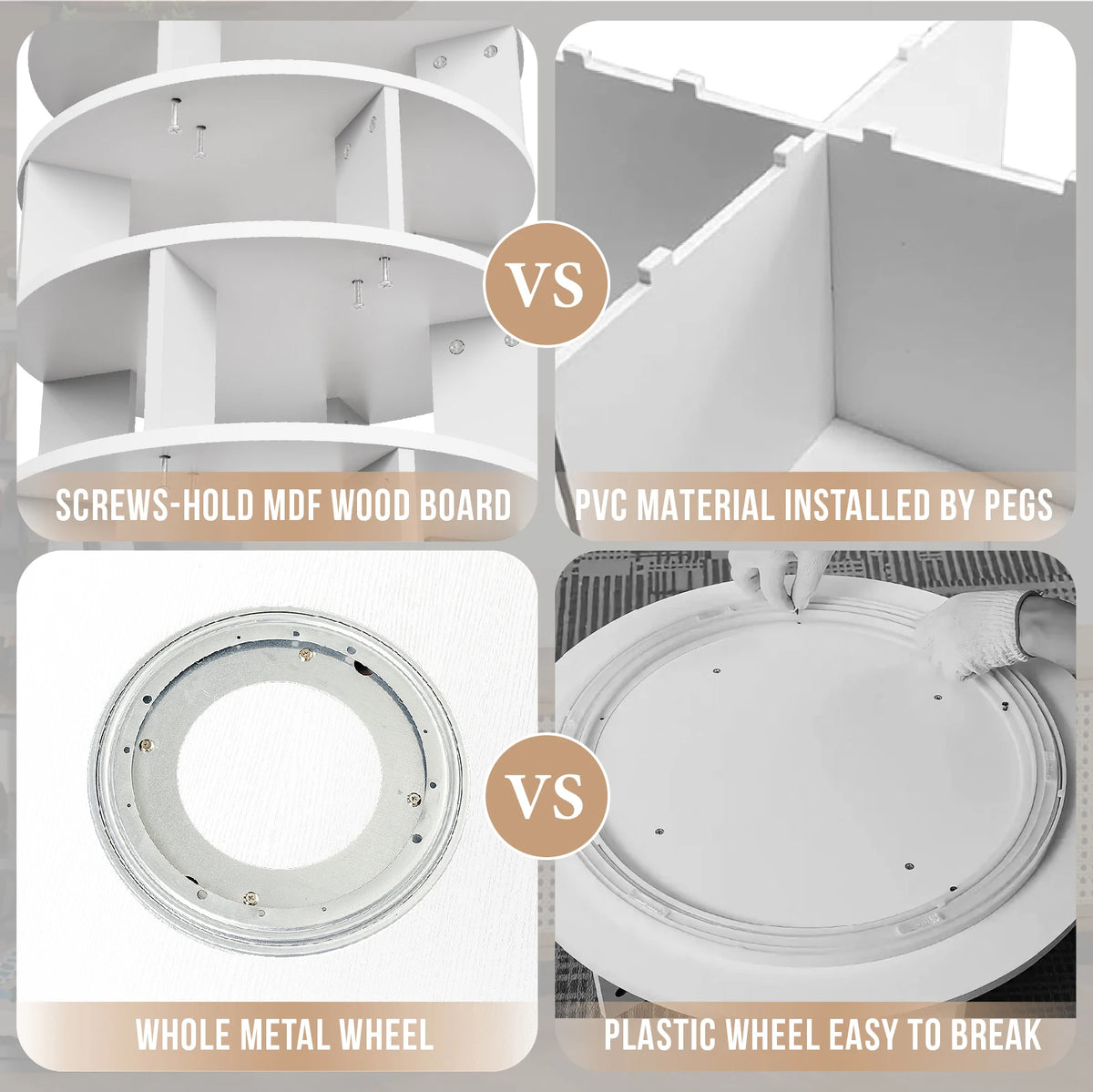 Rotating Shoe Tower 5 Tier Holds 24 Pairs for Closet Entryway (White)