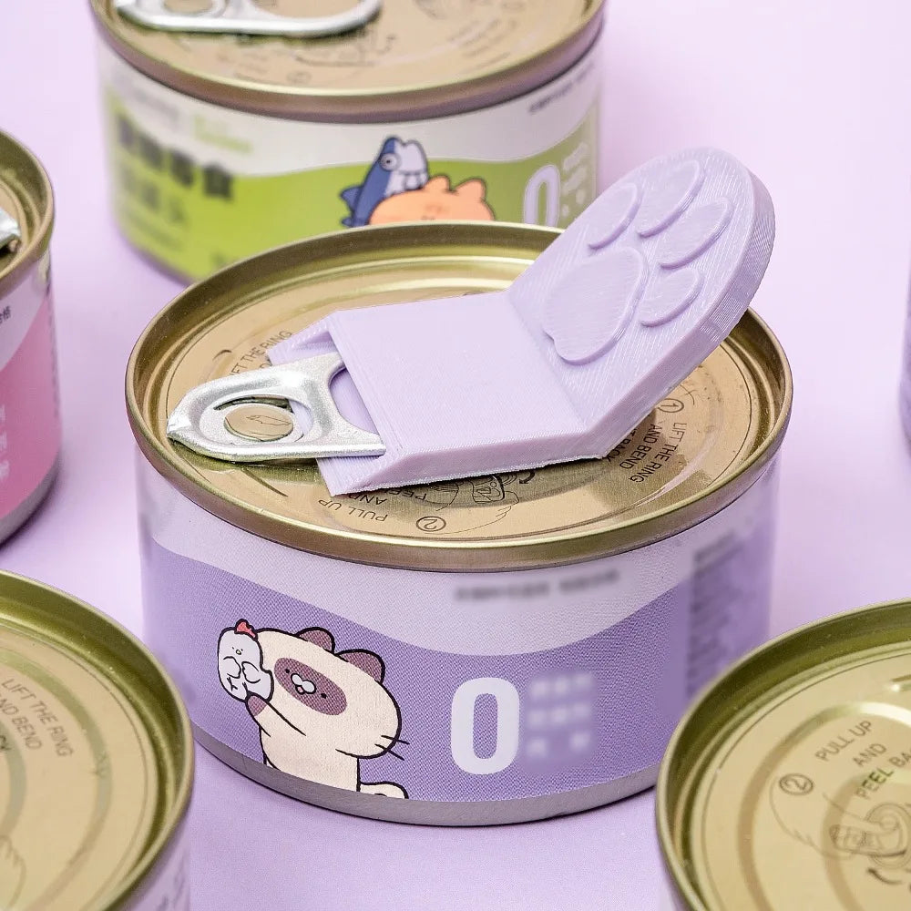 Cat Paw Pet Food Can Opener, Easy Ring Pull Opener Tool for Cat &amp; Dog Canned Food, Ergonomic Can Lid Opener, Nail-Friendly Kitchen &amp; Pet Feeding Accessory