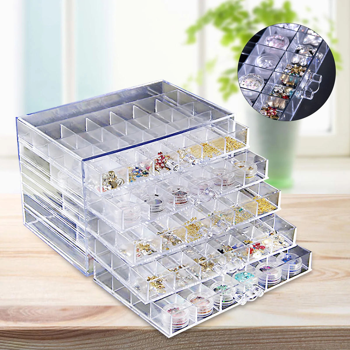 Jewelry Storage Case 5-Tier with Drawers