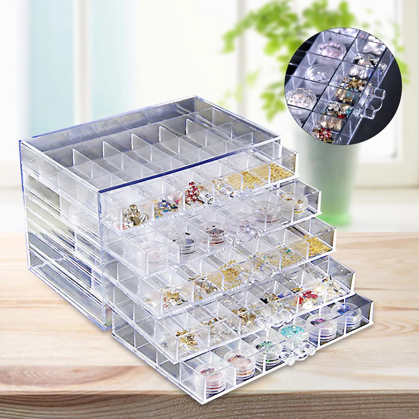 Jewelry Storage Case 5-Tier with Drawers