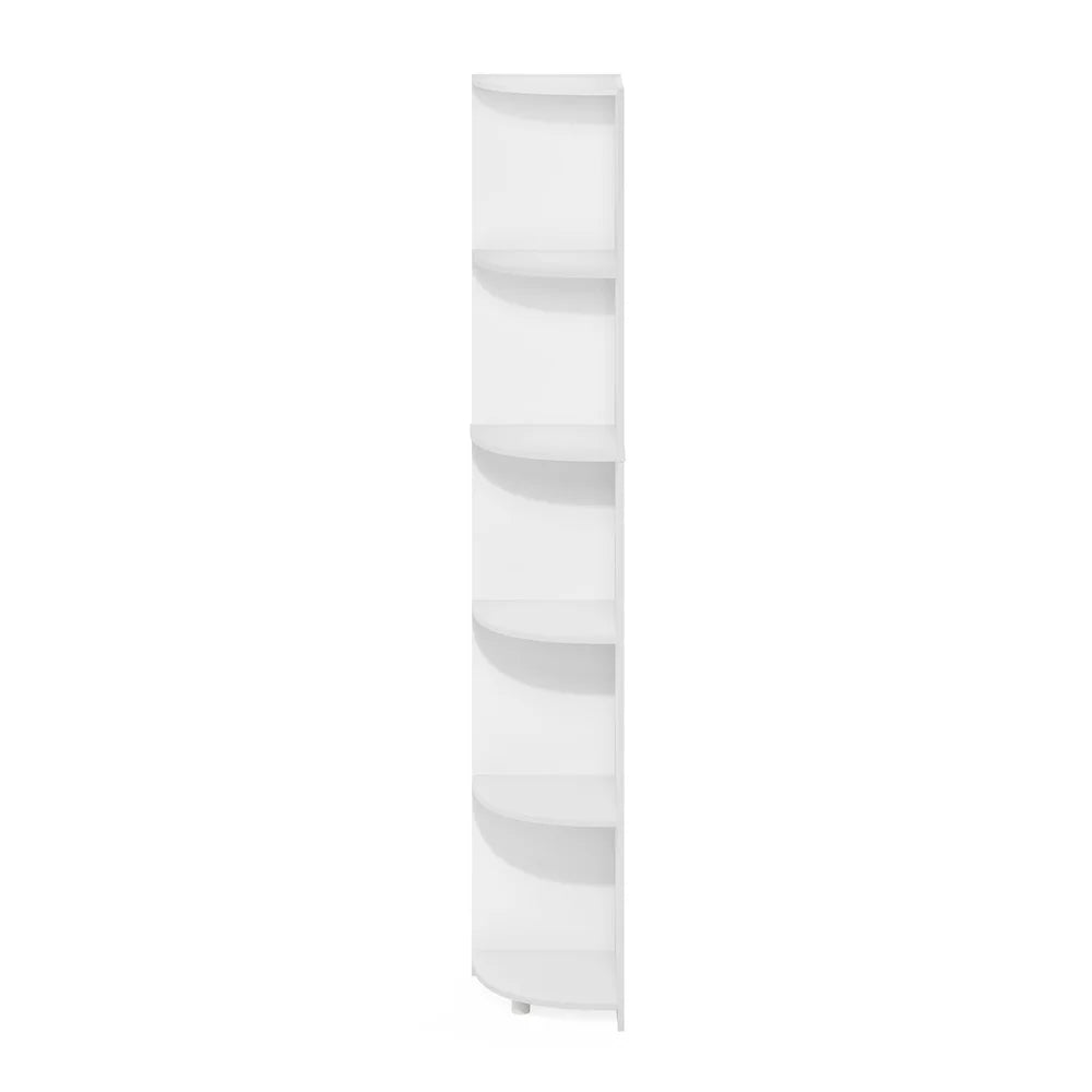 Modern 5-Tier Corner Bookcase Storage Unit for Books &amp; Decor