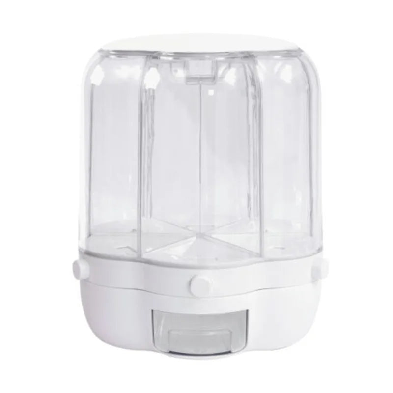 Rotating Food Storage Container Transparent Rice Dispenser