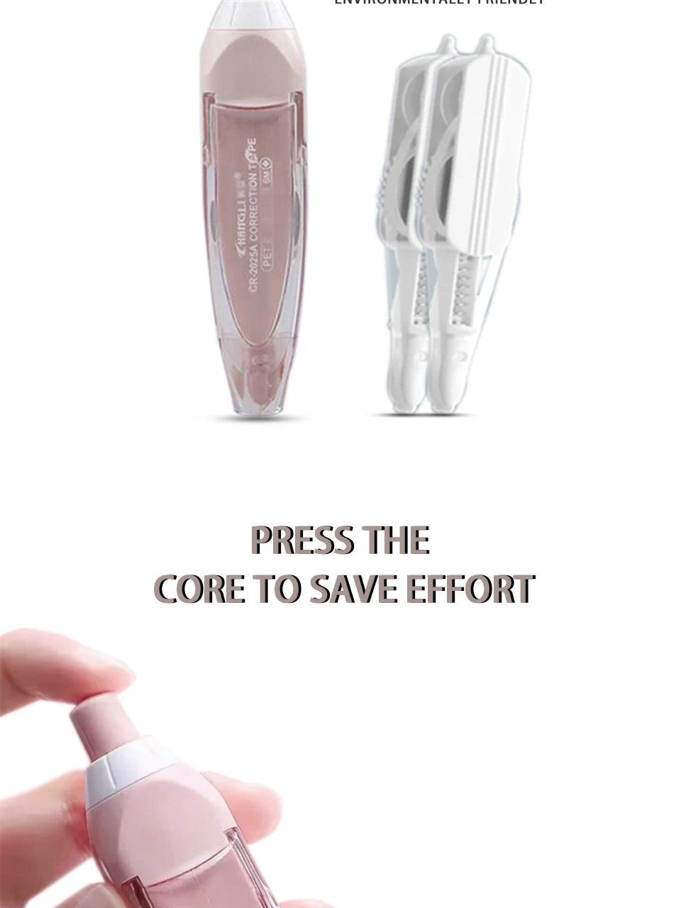 Refillable Correction Tape Set (4 Dispensers, 10 Refills)