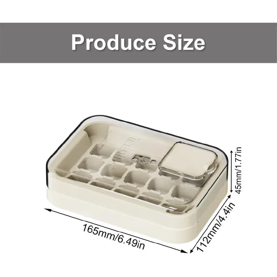 Silicone Ice Cube Tray with Storage Box – Press &amp; Release Ice Mold with Lid, Stackable Reusable Ice Maker for Freezer