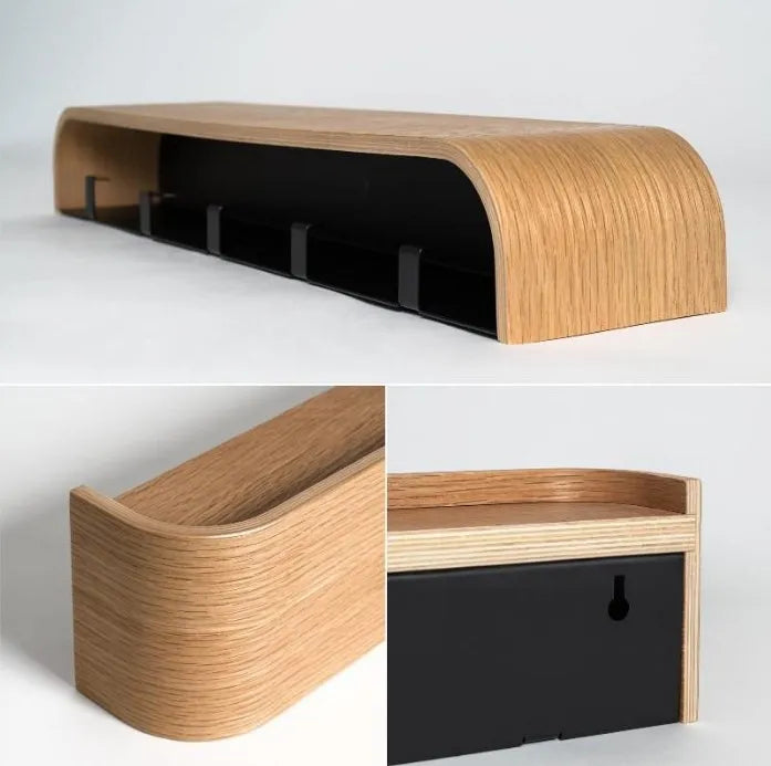 Wooden Texture Wall Shelf Hangers &amp; Hooks (Walnut)