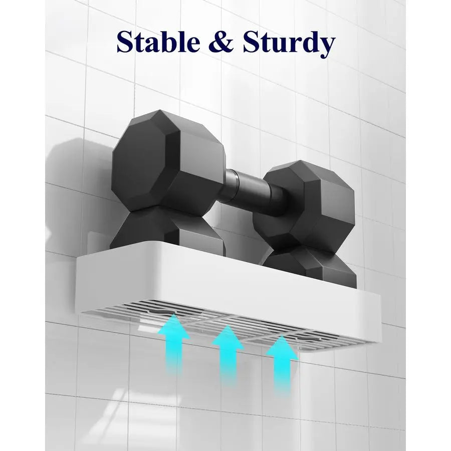 Adhesive Shower Caddy 2-Pack – Rustproof Metal Shelves (White)