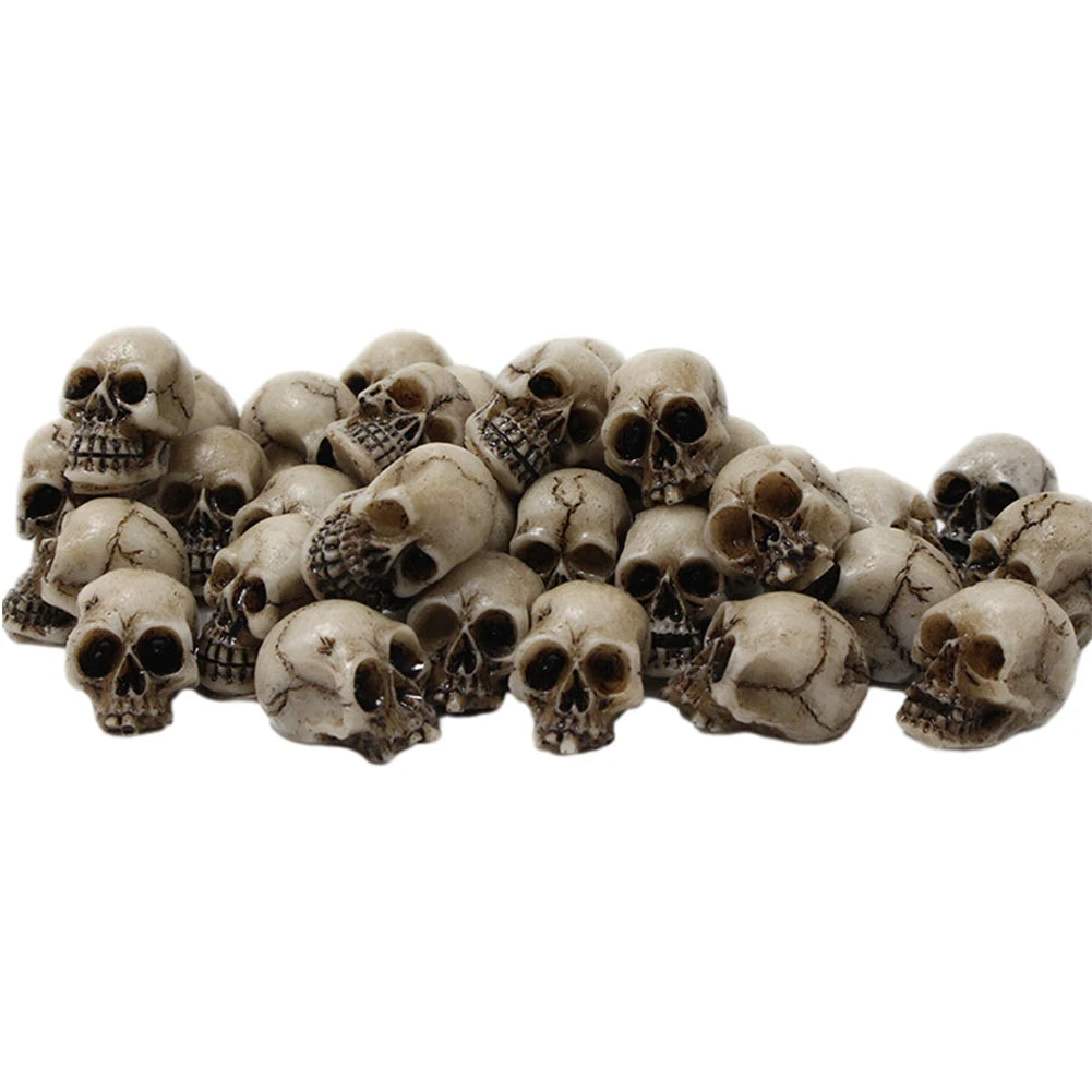 20Pcs Halloween Skull Head Sculptures for Landscape & Potted Plants