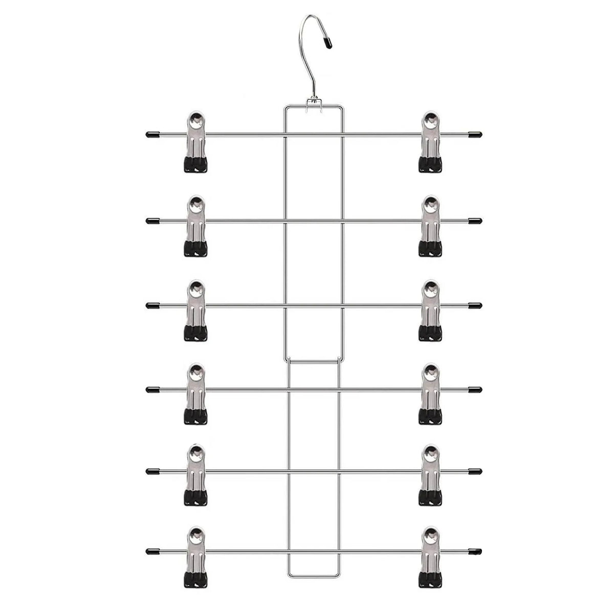 Multilayer Metal Folding Pants Skirt Rack Space-Saving Hanger for Closets