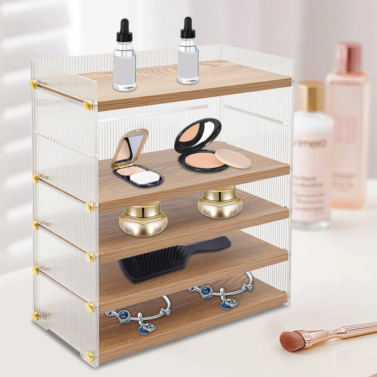 5-Layer Desktop Organizer Cabinet Free-Standing Storage Box
