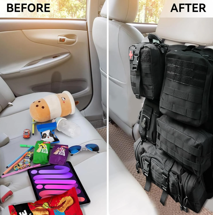 Universal Car Seat Molle Panel Tactical Organizer
