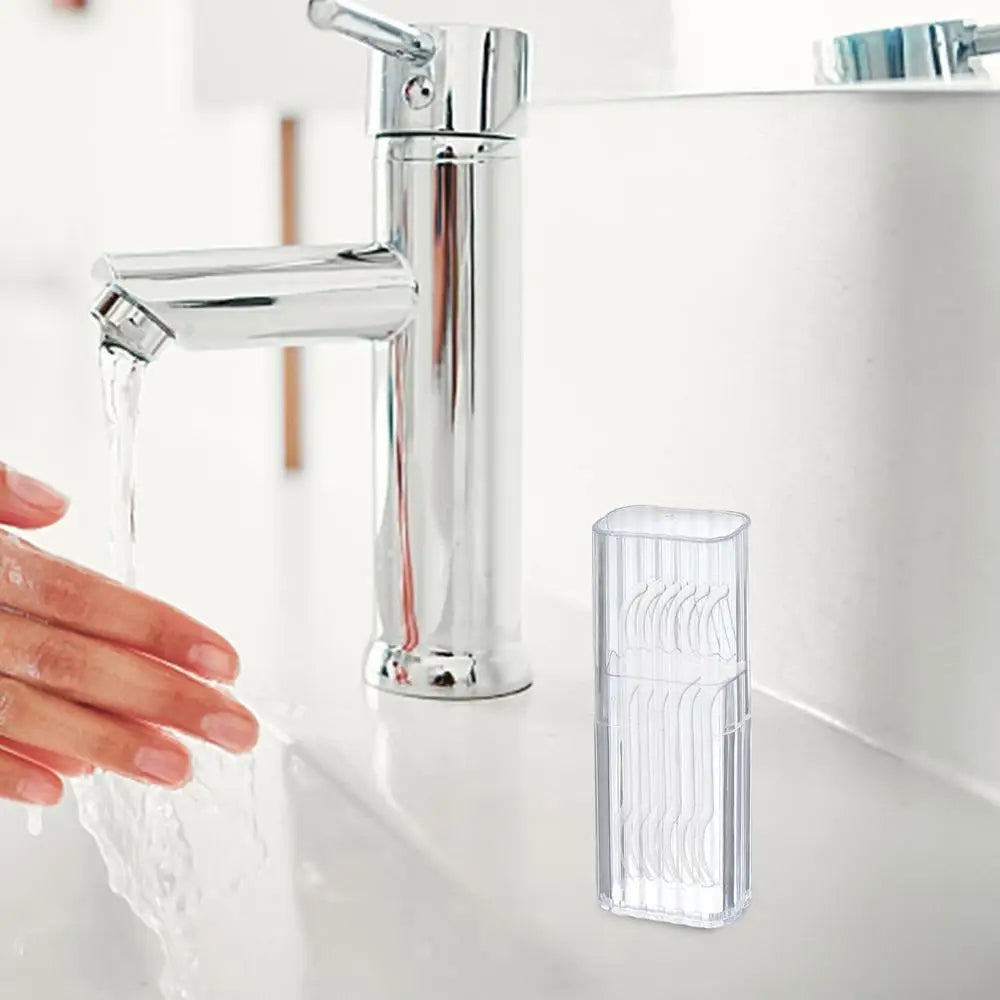 Portable Cotton Swab Floss Pick Storage Jar (White)