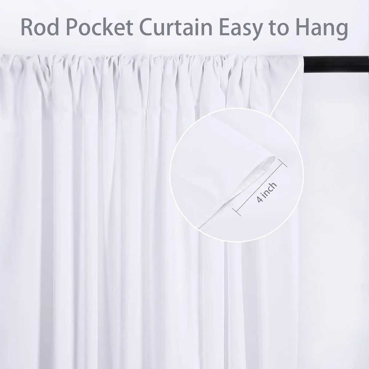 White Wrinkle-Free Wedding Backdrop Curtains 10x10ft
