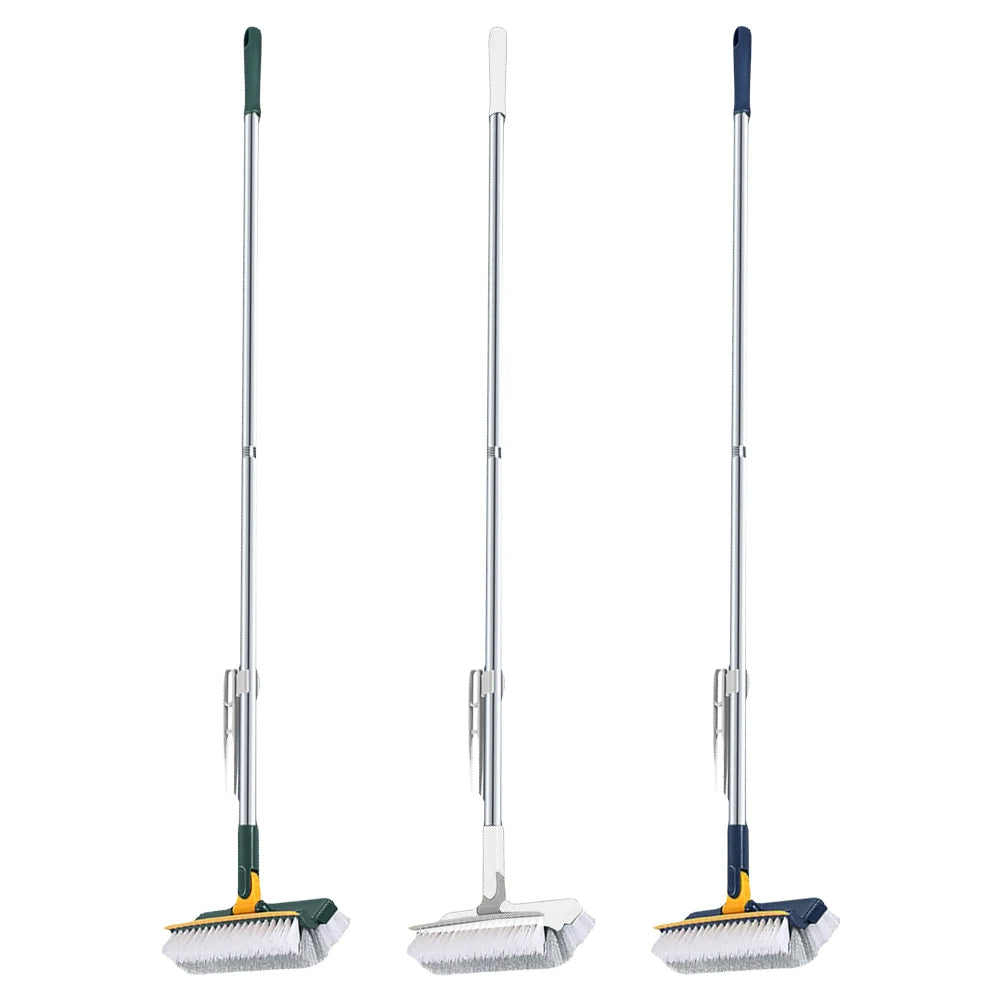 Long Handle Floor Scrubber for Shower Bathroom (Dark Green)