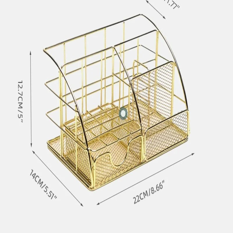 Elegant Nordic Metal Desk Organizer
