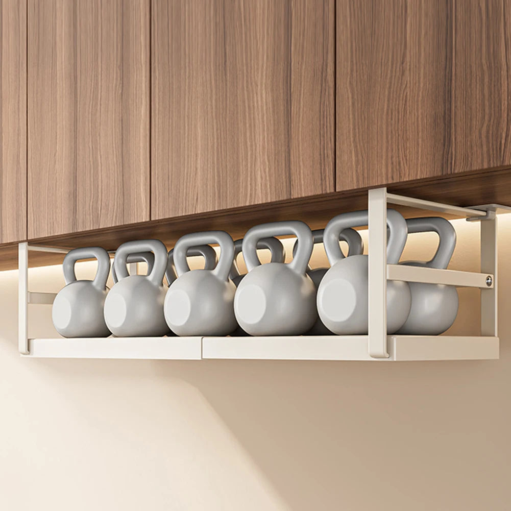 Extendable Under Cabinet Shelf &amp; Thick Clip Under Shelf Storage Basket