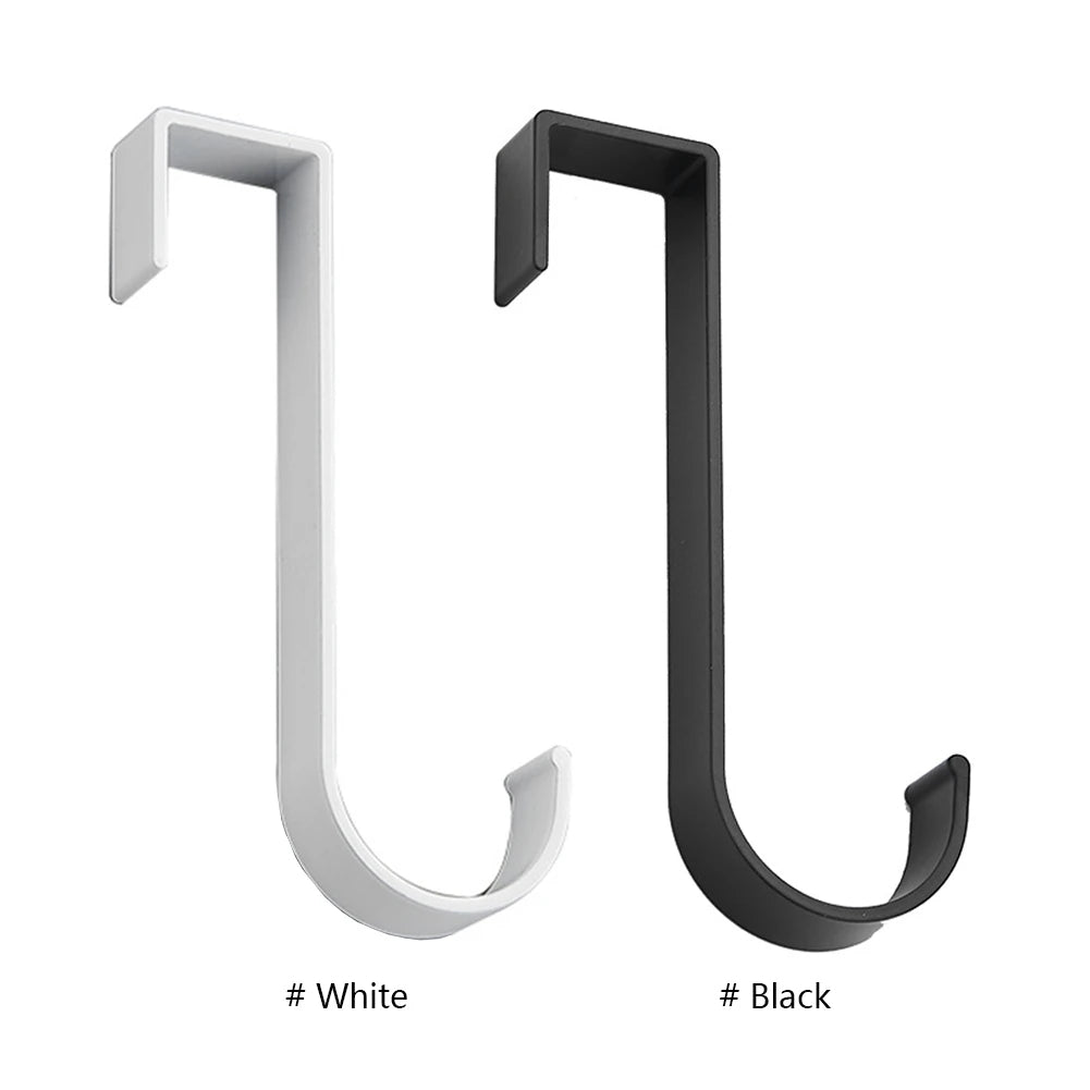 Z Back Cabinet Door Hook for Towel, Coat, and Clothes Hanger Organizer Rack (Black)