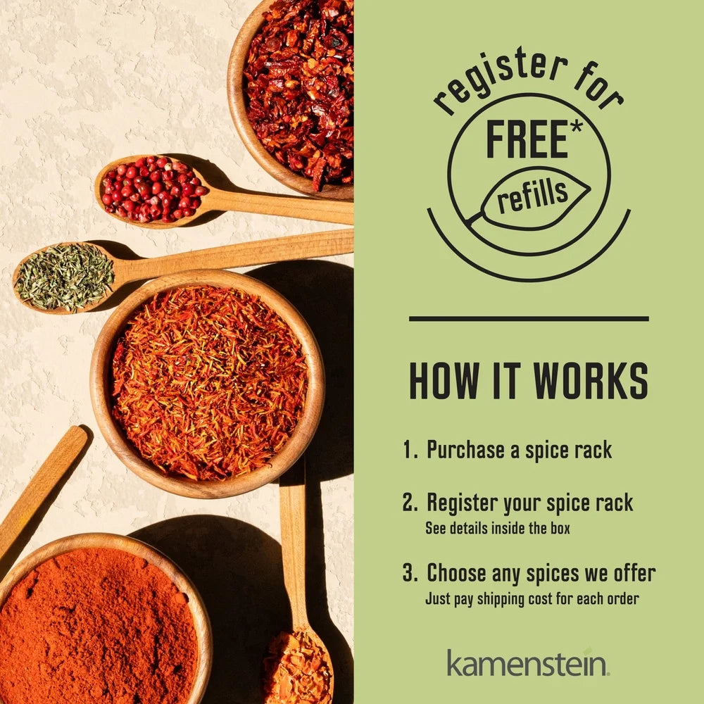 Revolving Countertop Spice Organizer with Easy-Read Labels