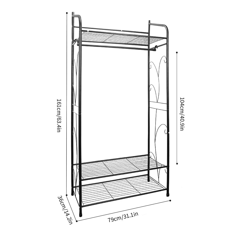 Metal Coat Stand Closet Storage Heavy Duty Clothes Rack