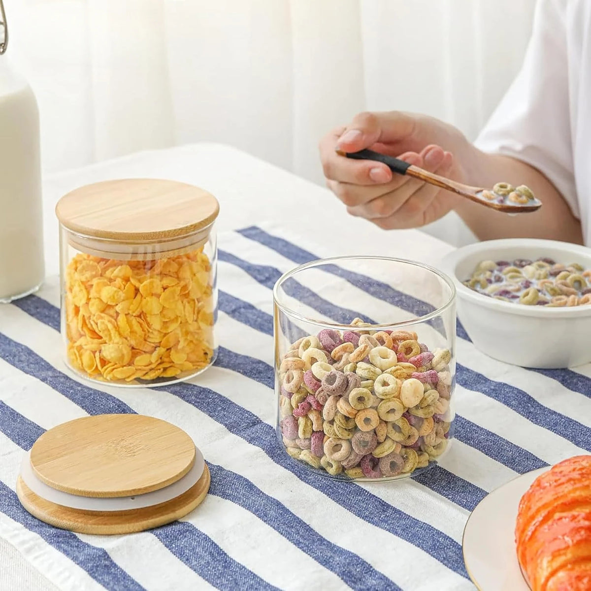 Set of 9 Glass Storage Containers for Tea Spices