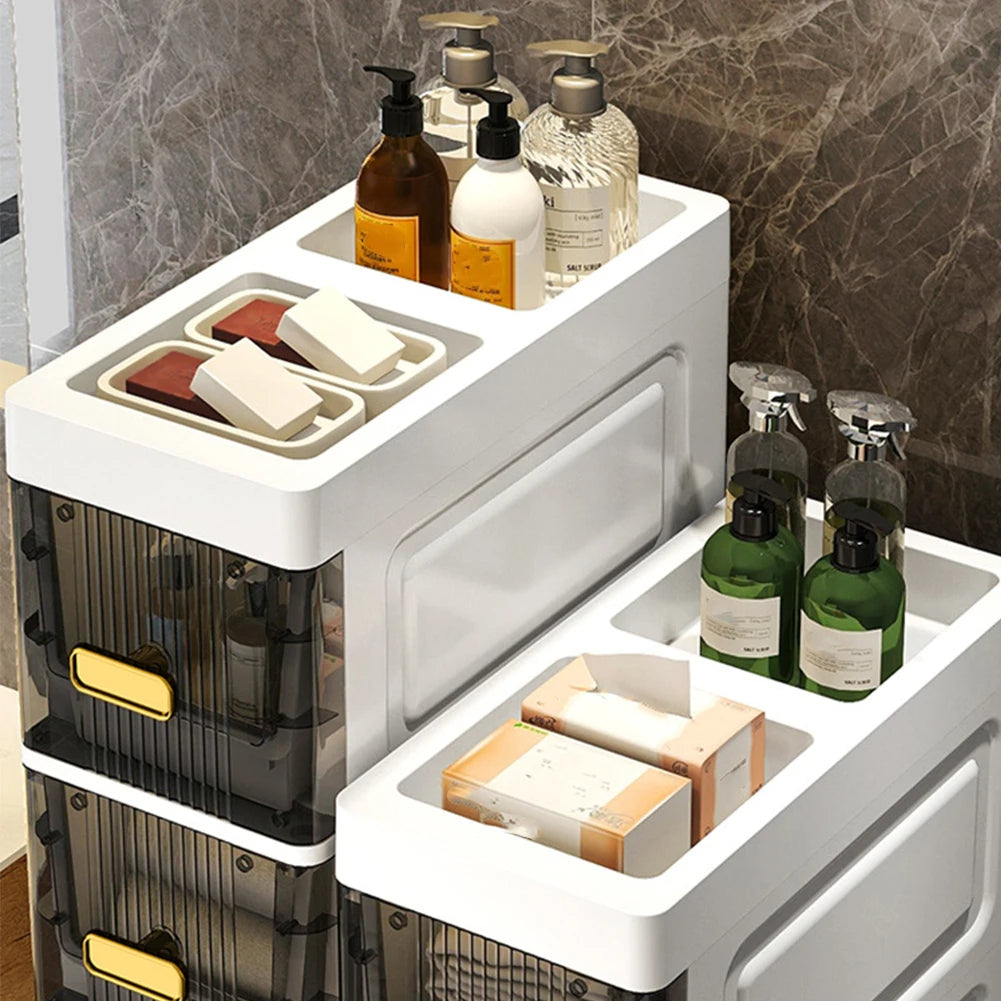 4-Tier Bathroom Storage Cabinet Space-Saving Bathroom Organizer
