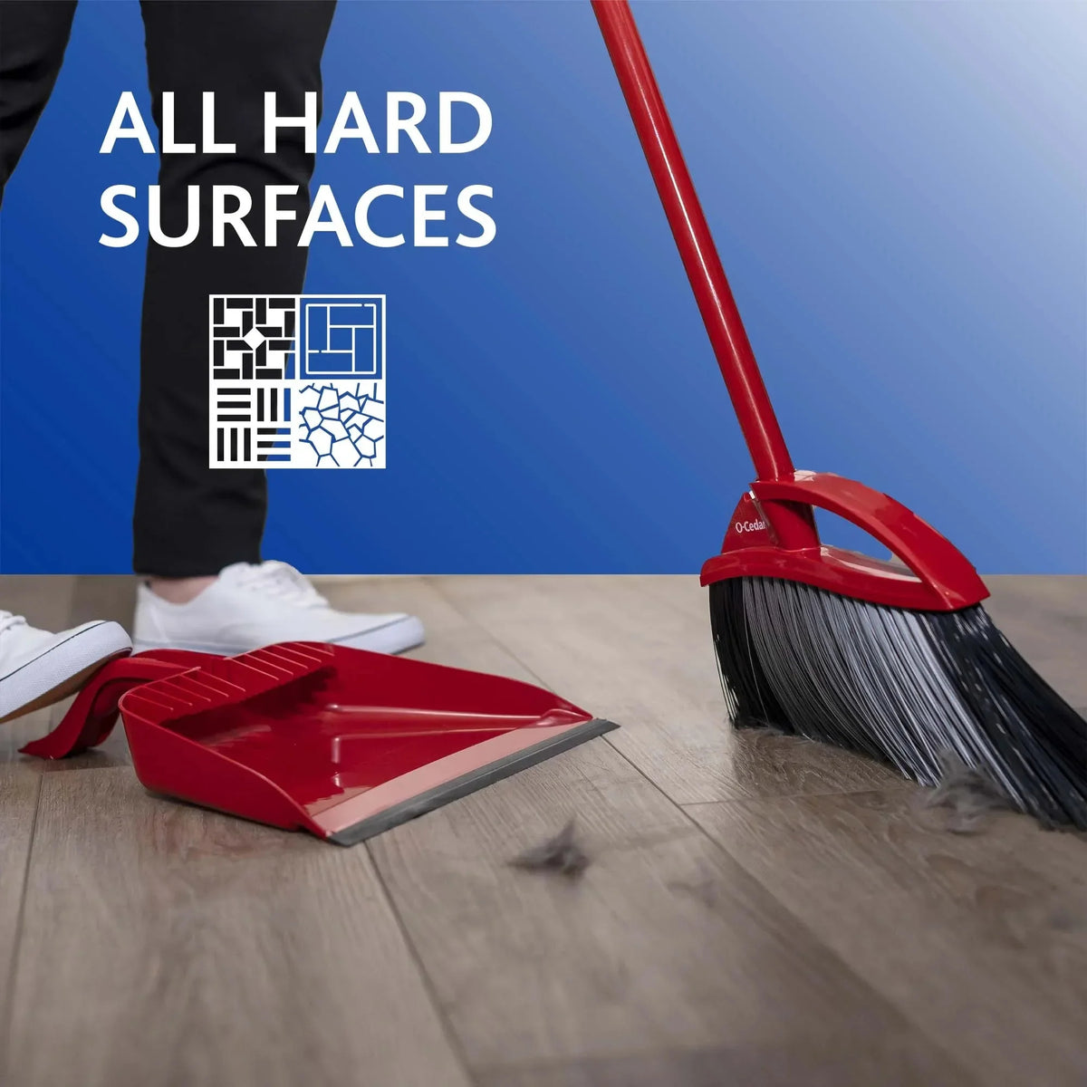Durable Corner Broom for Hard Floors Lightweight Angled Design