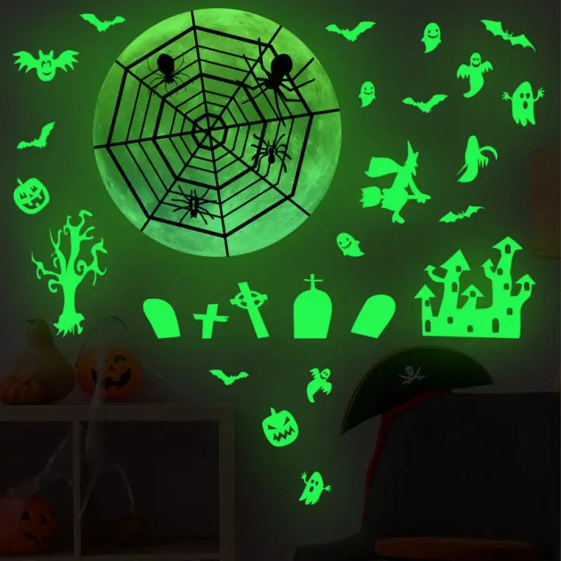 Glow-in-the-Dark Halloween Window Stickers