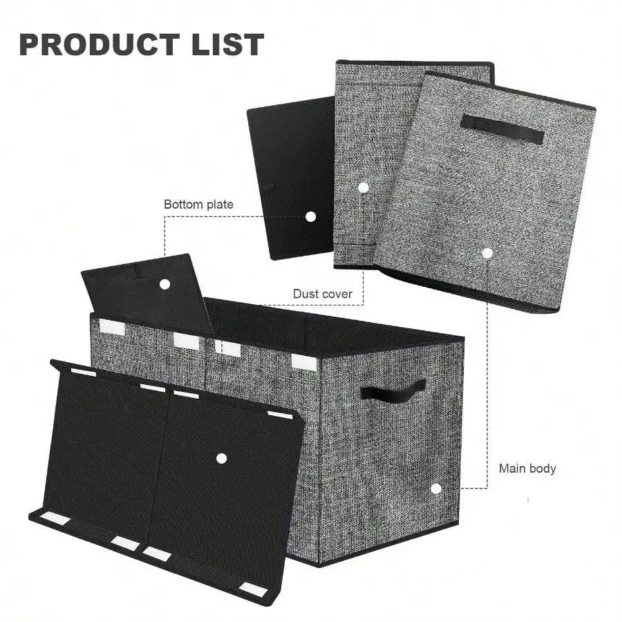 Storage Organizer 30L Capacity Collapsible Toy Chest with Lid (Light Black)