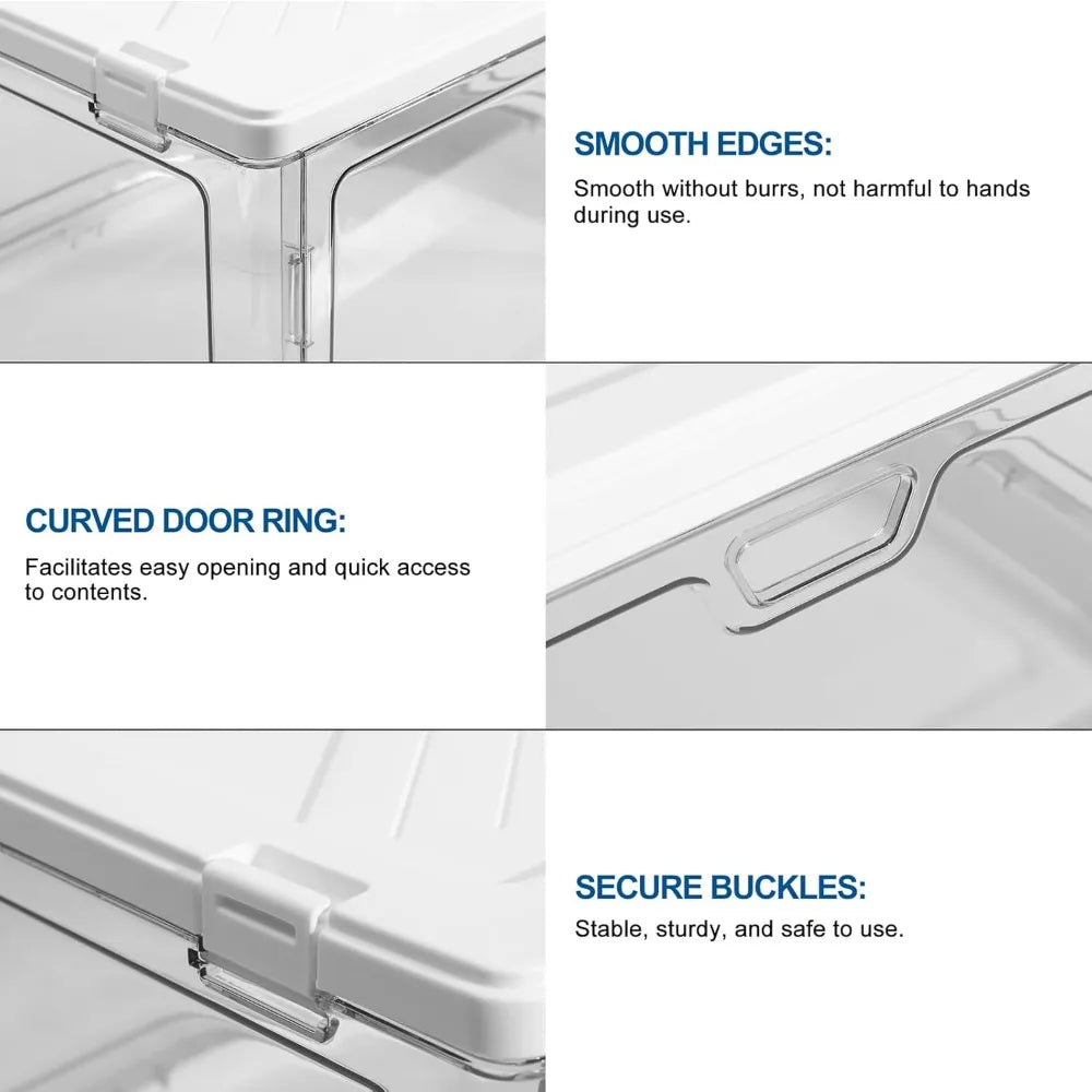 Clear Stackable Storage Bins for Closet Crafts 3-Pack