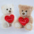 30CM Cute Heart Bear Plush Toy Red Heart Print for Home Decor and Gift (Brown)