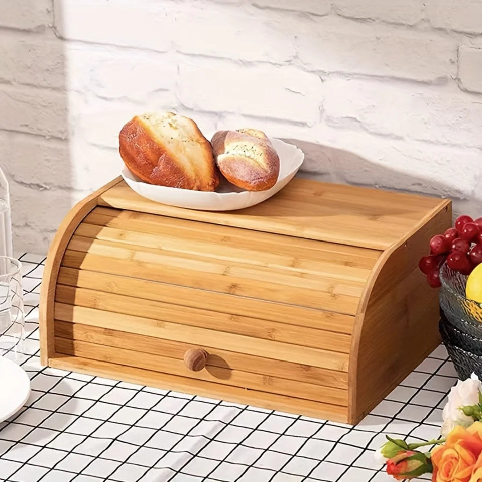Stylish Roll-Top Bread Storage for Kitchen Counters