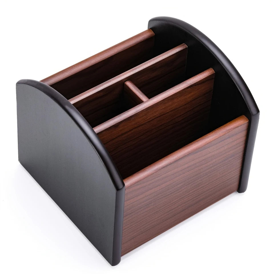 Wooden Desk Organizer with 4 Compartments