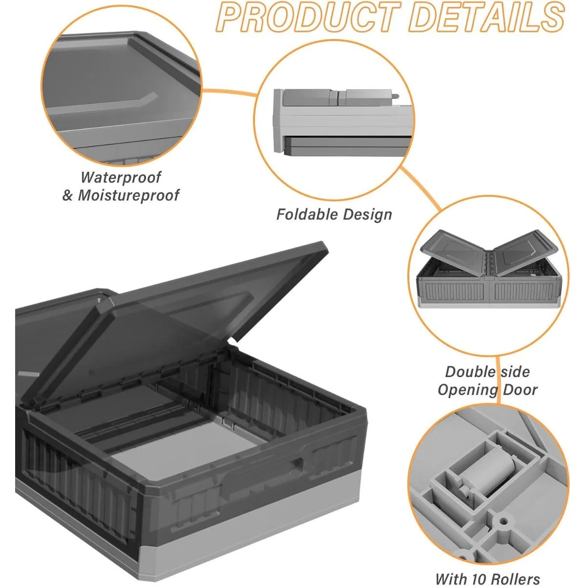 Rolling Underbed Storage Bins 8Gal 2-Pack for Bedroom Closet