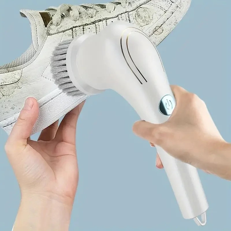 Rechargeable 5-in-1 Cordless Power Scrubber LED Light Multi-Surface Cleaning Brush