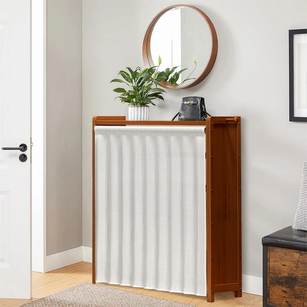 6-Tier Simple Shoes Cabinet White Gauze Curtain